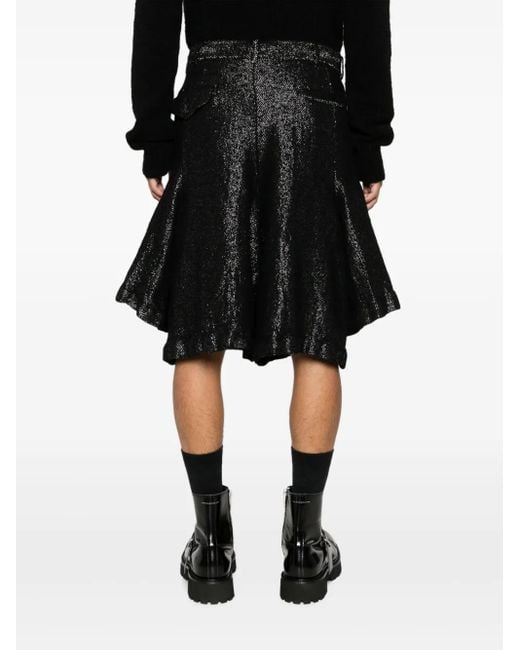 メンズ Comme des Garçons ドレープ ショートパンツ Black