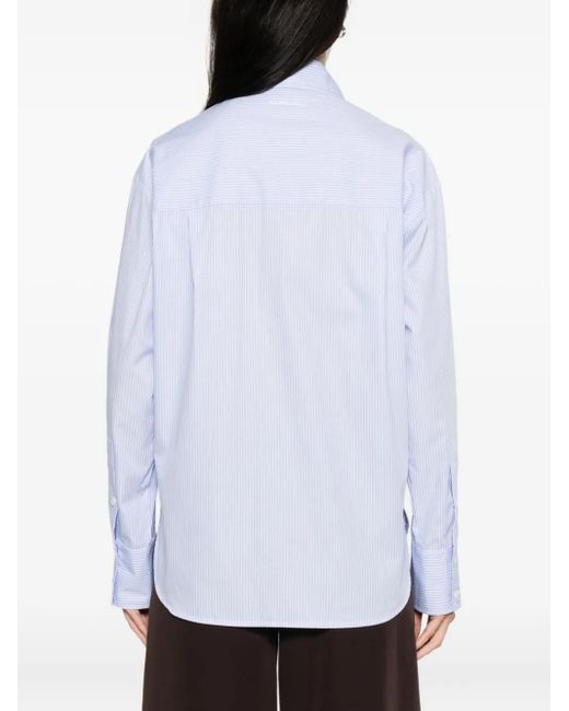 Camicia A Righe Con Ricamo di ERMANNO FIRENZE in White
