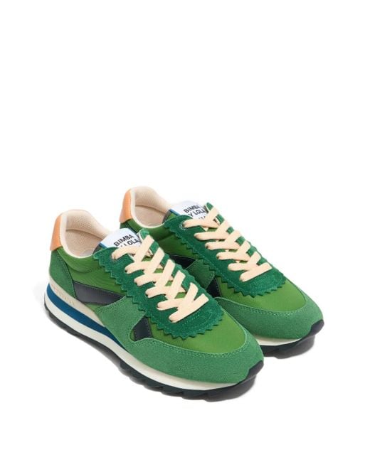 Bimba Y Lola Green Logo-Print Sneakers