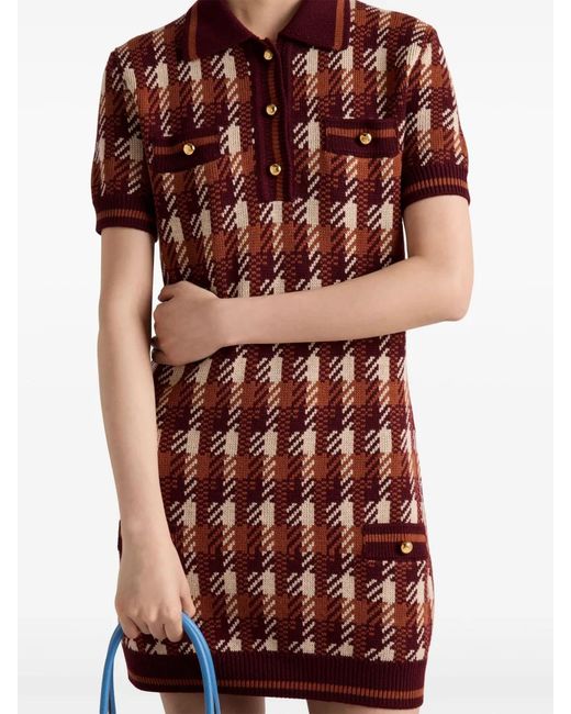 Prada Red Wool Knit Mini Dress