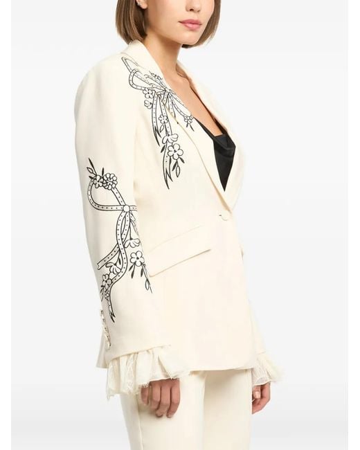 Cinq À Sept Natural Cheyenne Cascading Ribbon Blazer