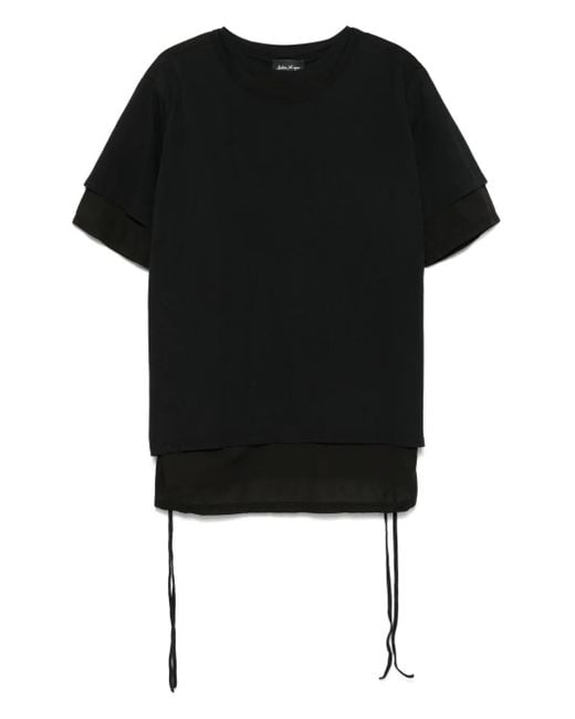 Andrea Ya'aqov Black Double-Layer T-Shirt for men