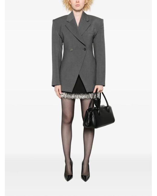GIUSEPPE DI MORABITO Gray Asymmetrical Double-Breasted Jacket