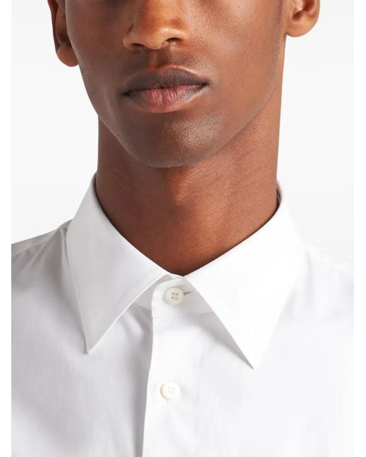 Prada White Cotton Short-Sleeve Shirt for men