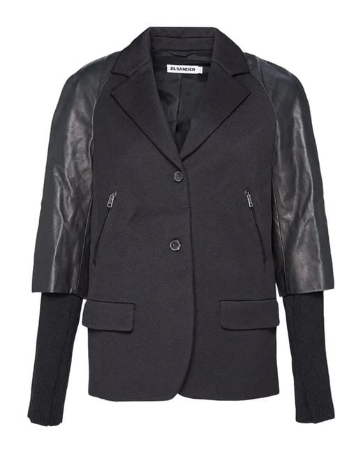 Jil Sander Gray Double-Sleeve Wool Blazer