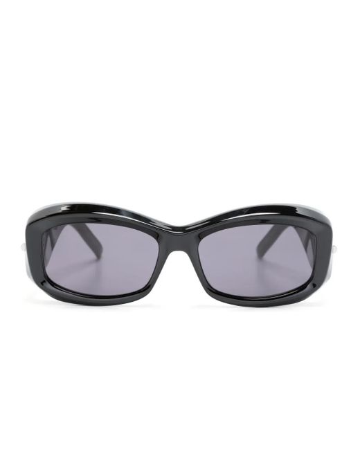 Givenchy Gray Engraved-Logo Rectangular-Frame Sunglasses