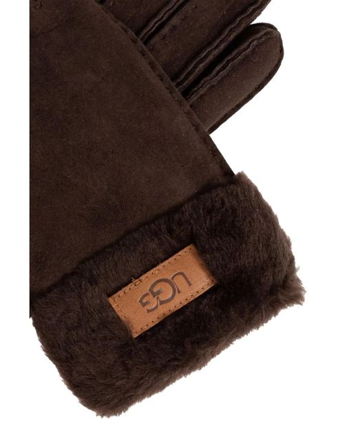 Ugg Brown Handschuhe Aus Wildleder