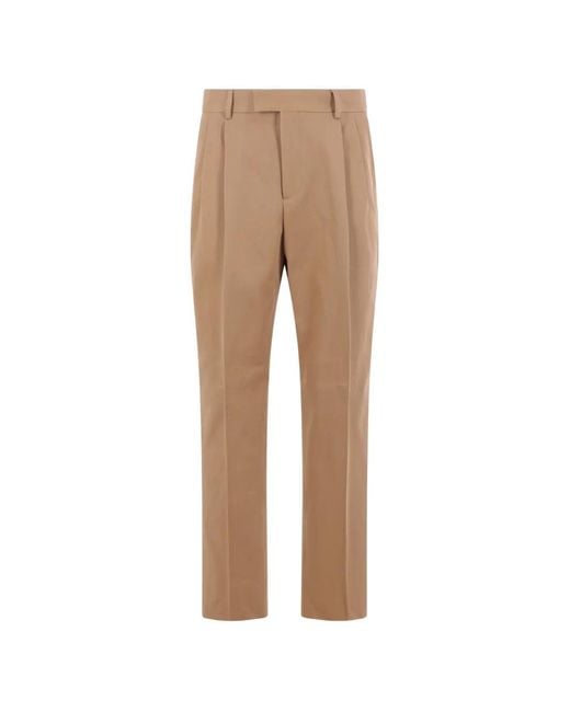 SALON C. LUNDMAN Double-Pleat Trousers in Natural for Men | Lyst