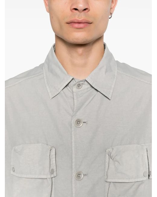 C P Company Gray Flatt Cargo Shirt Jacket for men