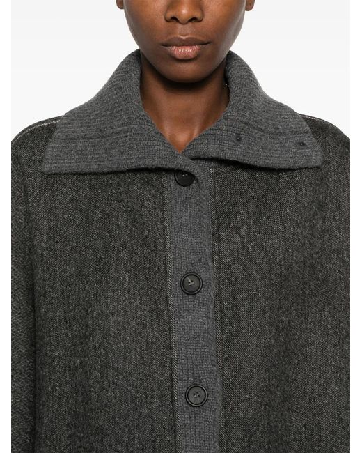 Fabiana Filippi Black Filo Diamante Diagonal Double Cape