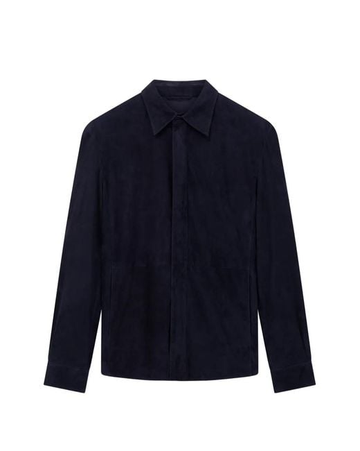 Giorgio Armani Blue Lambskin Jacket for men