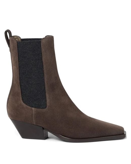 Brunello Cucinelli Brown Stiefel mit Monili-Kette 50mm