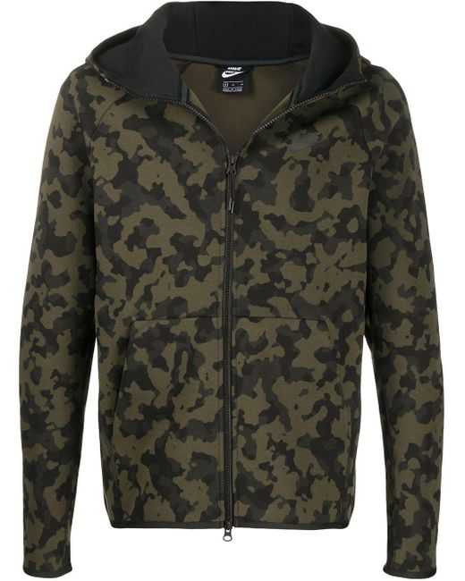 Nike Green Tech Fleece Camouflage Zip-up Hoodie for men