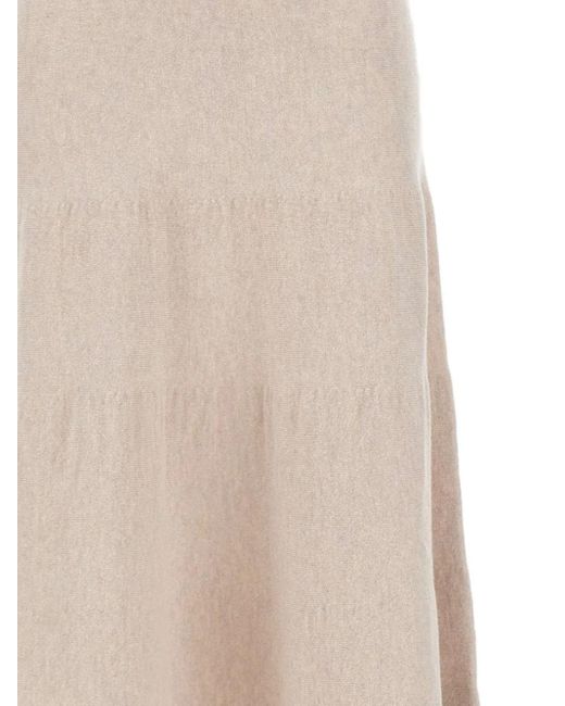 Marella Natural Elastic-Waistband Ruffled Skirt