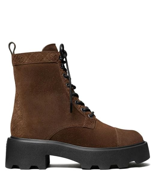 Tory Burch Tモノグラム アンクルブーツ Brown