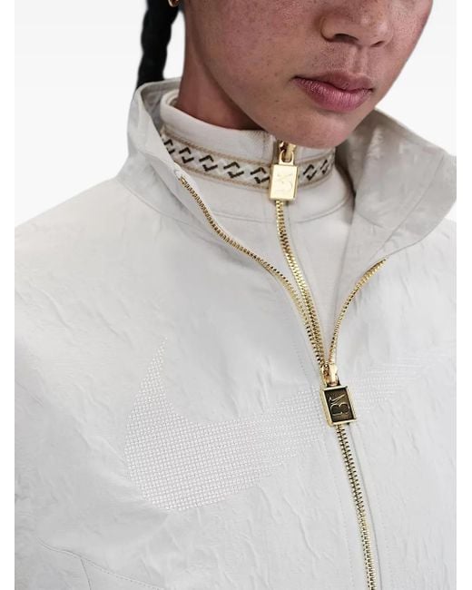 Nike White Textured Panelled Jacket