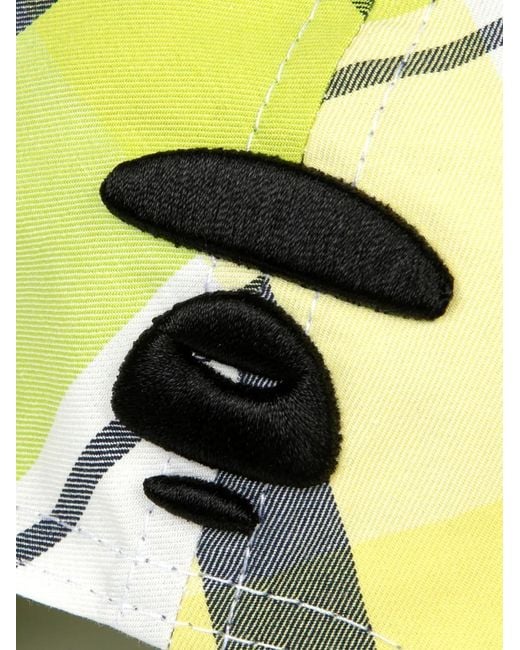 Aape By A Bathing Ape Green Checked-Pattern Logo-Patch Cap for men