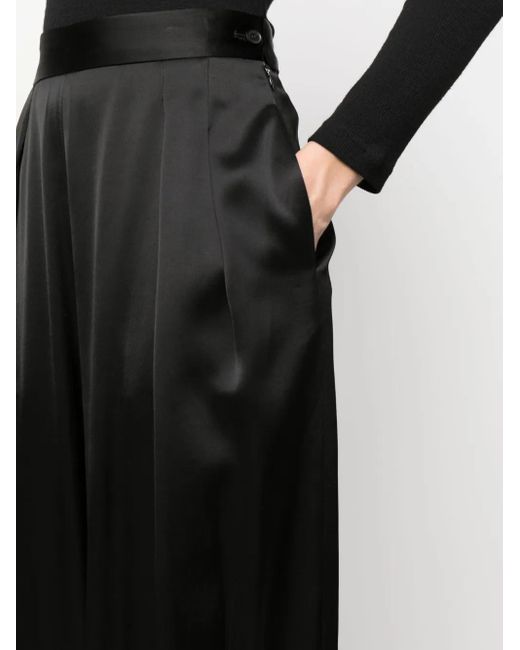 Fabiana Filippi Black Pleat-Detail Palazzo Trousers