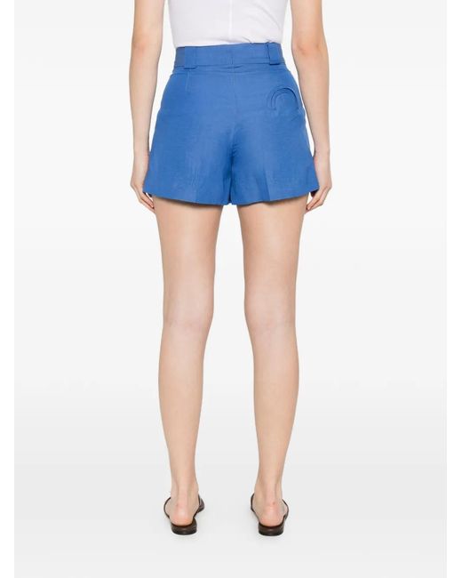 Blazé Milano Blue Pleated Shorts