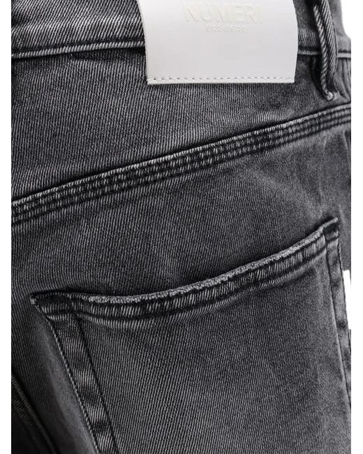 NUMERIS Gray Logo-Patch Straight-Leg Jeans for men