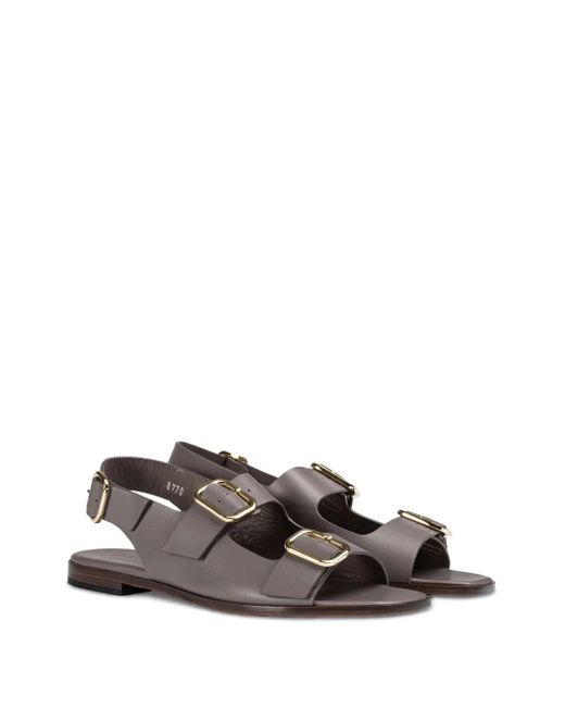 Doucal's Gray Buckled Sandals