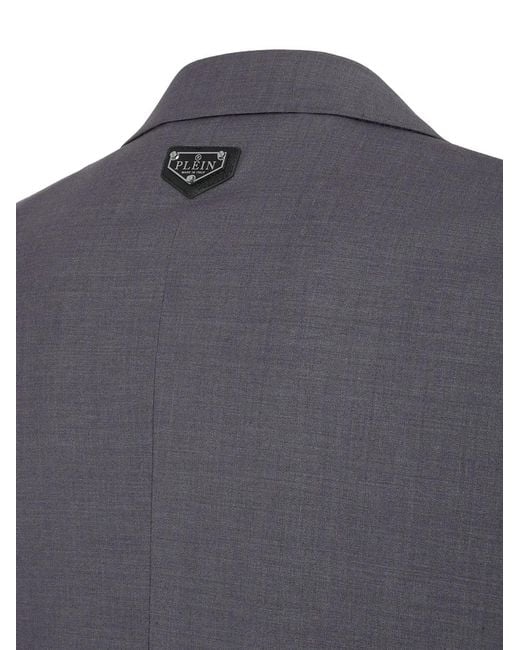 Philipp Plein Wollen Blazer in het Blue voor heren
