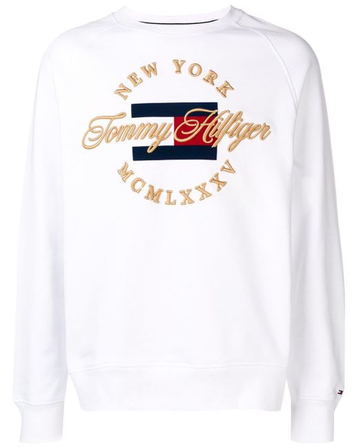Sudadera New York con logo bordado Tommy Hilfiger de de color Blanco | Lyst