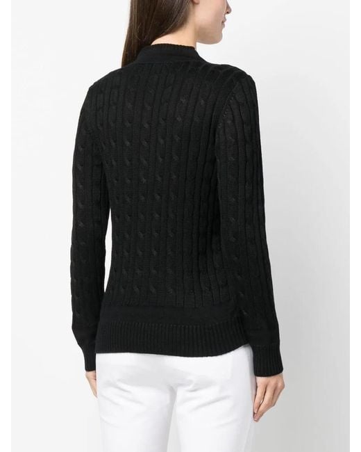 Ralph Lauren Black Cable-Knit Cricket Jumper