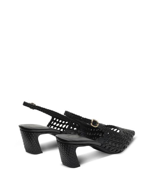 Stuart Weitzman White Stassi Woven Slingback Pumps