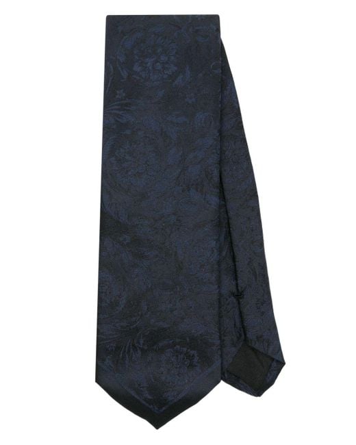 Cravate Barocco en soie Versace pour homme en coloris Blue