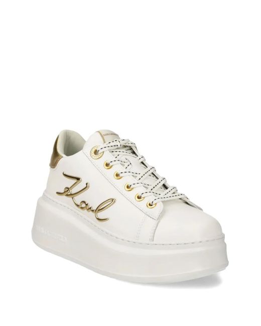 Karl Lagerfeld White Logo-Patch Sneakers