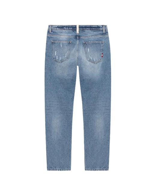 AMISH Blue Whiskered Skinny-Fit Jeans for men