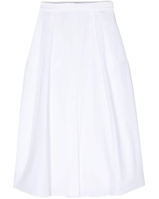Rohe White A-line Cotton Midi Skirt