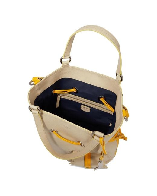 Lancel Natural Drawstring Bucket Bag