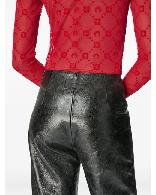 MARINE SERRE Red Moonogram High-Neck Top