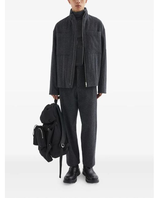 Jil Sander Black Felted Jacket for men
