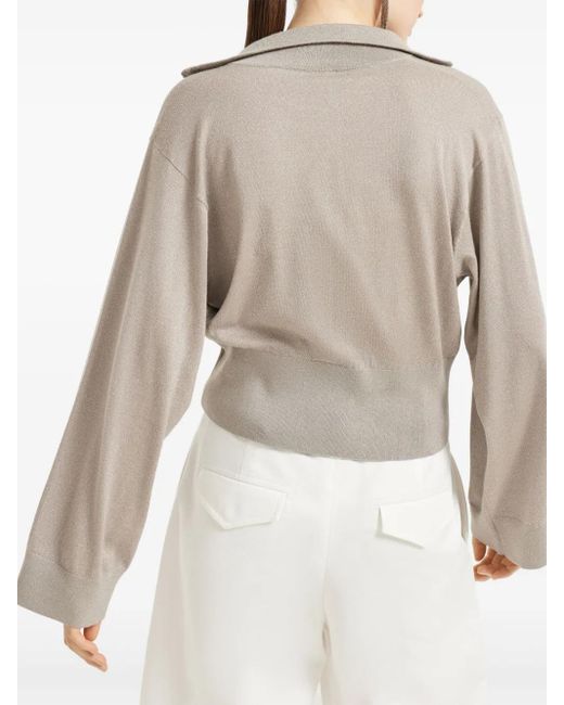 Brunello Cucinelli Natural Cardigan mit Reißverschluss