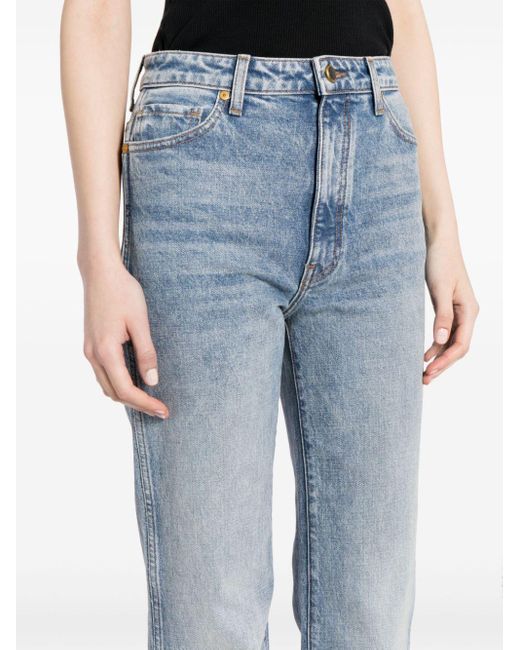 Khaite Blue Mid-rise Straight-leg Jeans