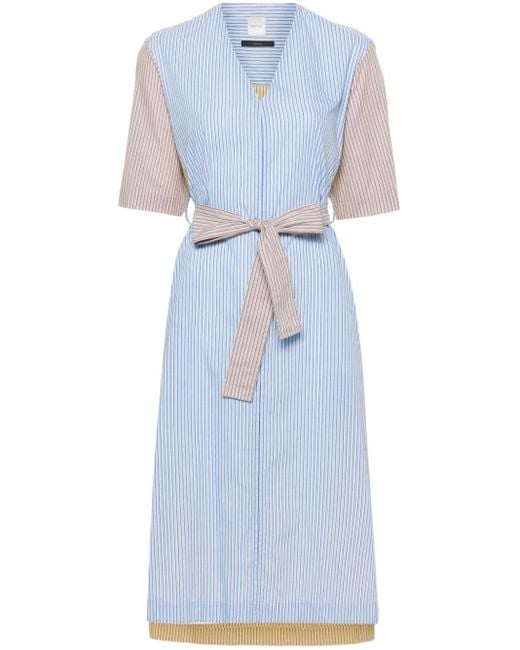 Paul Smith Blue Striped Belted Midi Dress