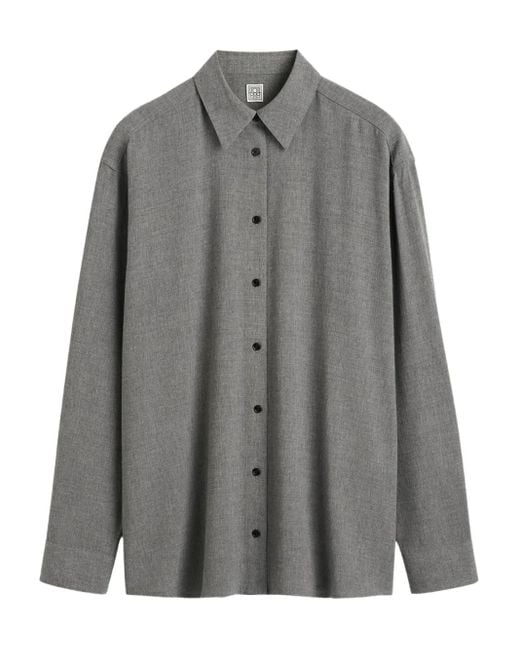 Totême Gray Classic Button-Down Shirt