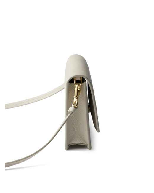 Prada Gray Saffiano Leather Mini-Bag