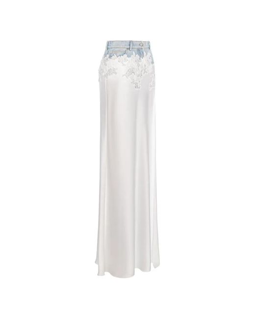 SEEN USERS White Lace-Trim Panelled Jeans