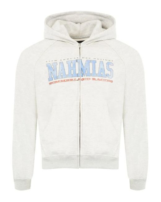 NAHMIAS White Competition Girlfriend Zip-Up Hoodie for men