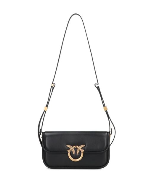 Pinko Black Small Love Birds Chain Shoulder Bag