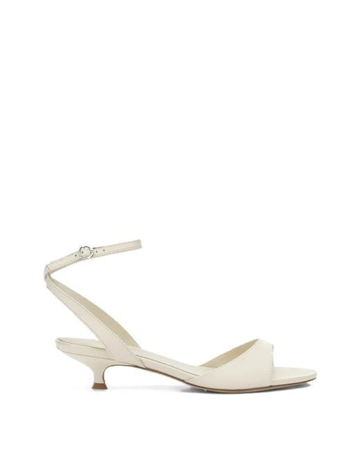 Aeyde White Zelia Buckle-Fastening Leather Sandals