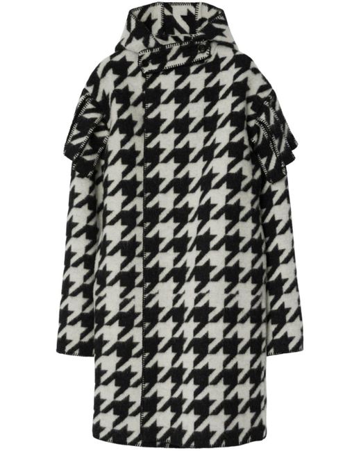 Burberry Black Houndstooth Wool Cape for men