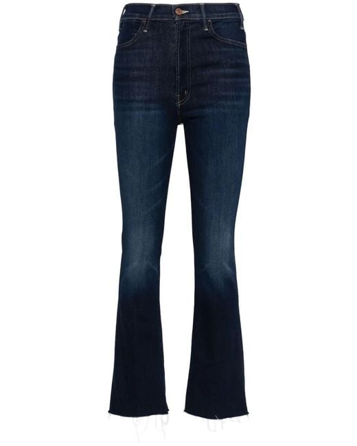 Mother Blue Bootcut Denim Cotton Jeans