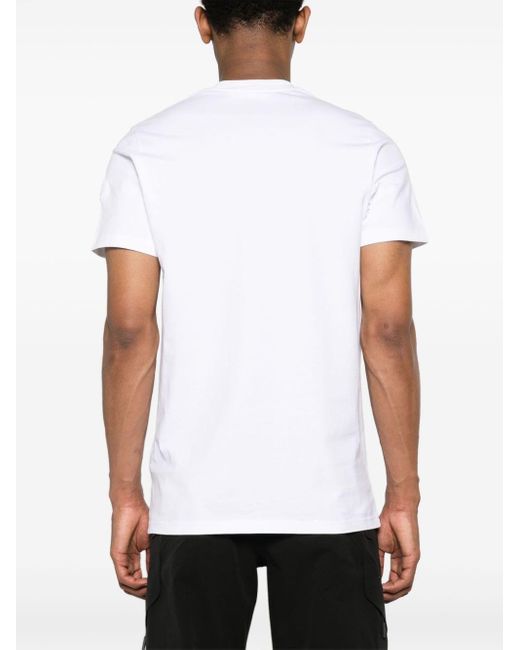 Moncler White Logo-Print Cotton T-Shirt for men