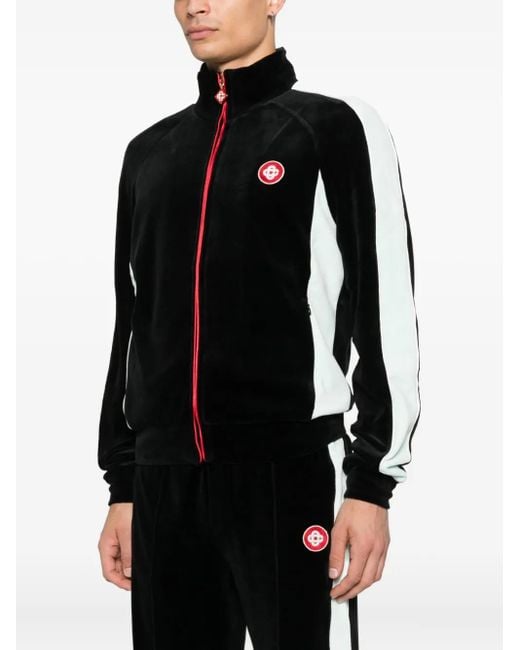 Casablanca Black Panelled Zip-Up Sport Jacket for men