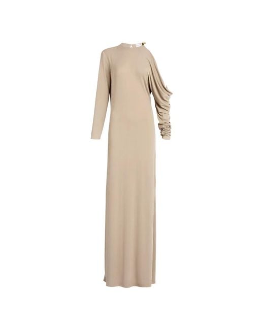 Silvia Tcherassi Natural Natalia Cut-Out-Detail Maxi Dress